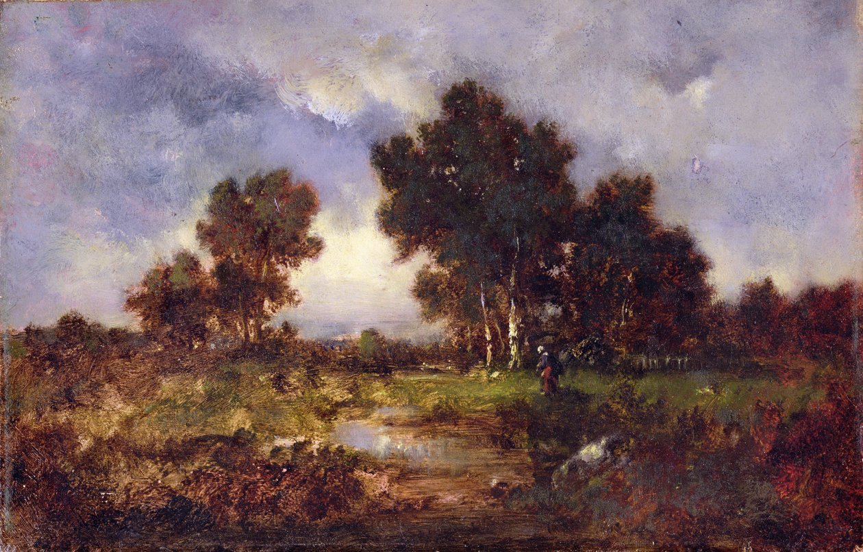 Fák és medence, 1845 körül alkotó: Narcisse Virgile Diaz de la Peña