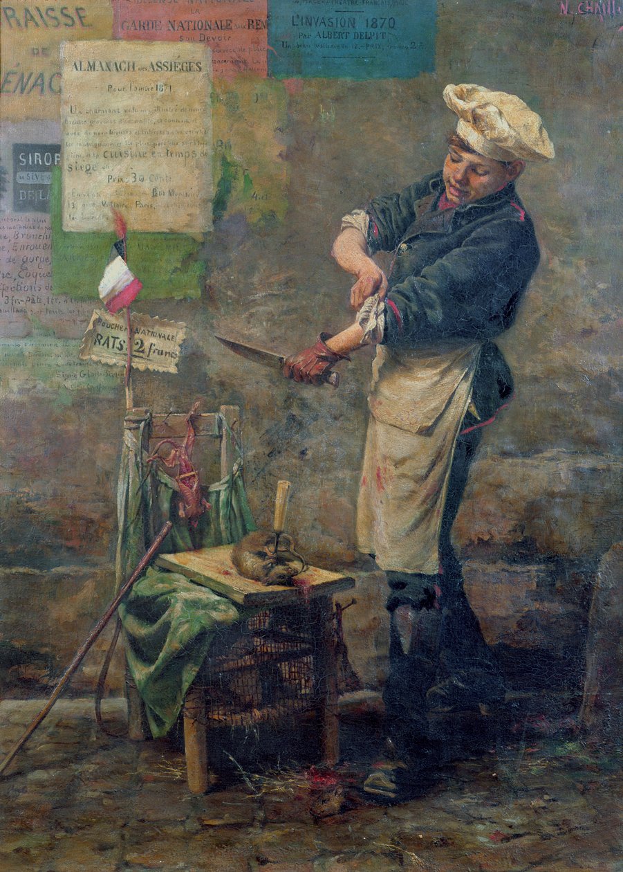Patkányeladó Párizs ostroma alatt, 1870 alkotó: Narcisse Chaillou