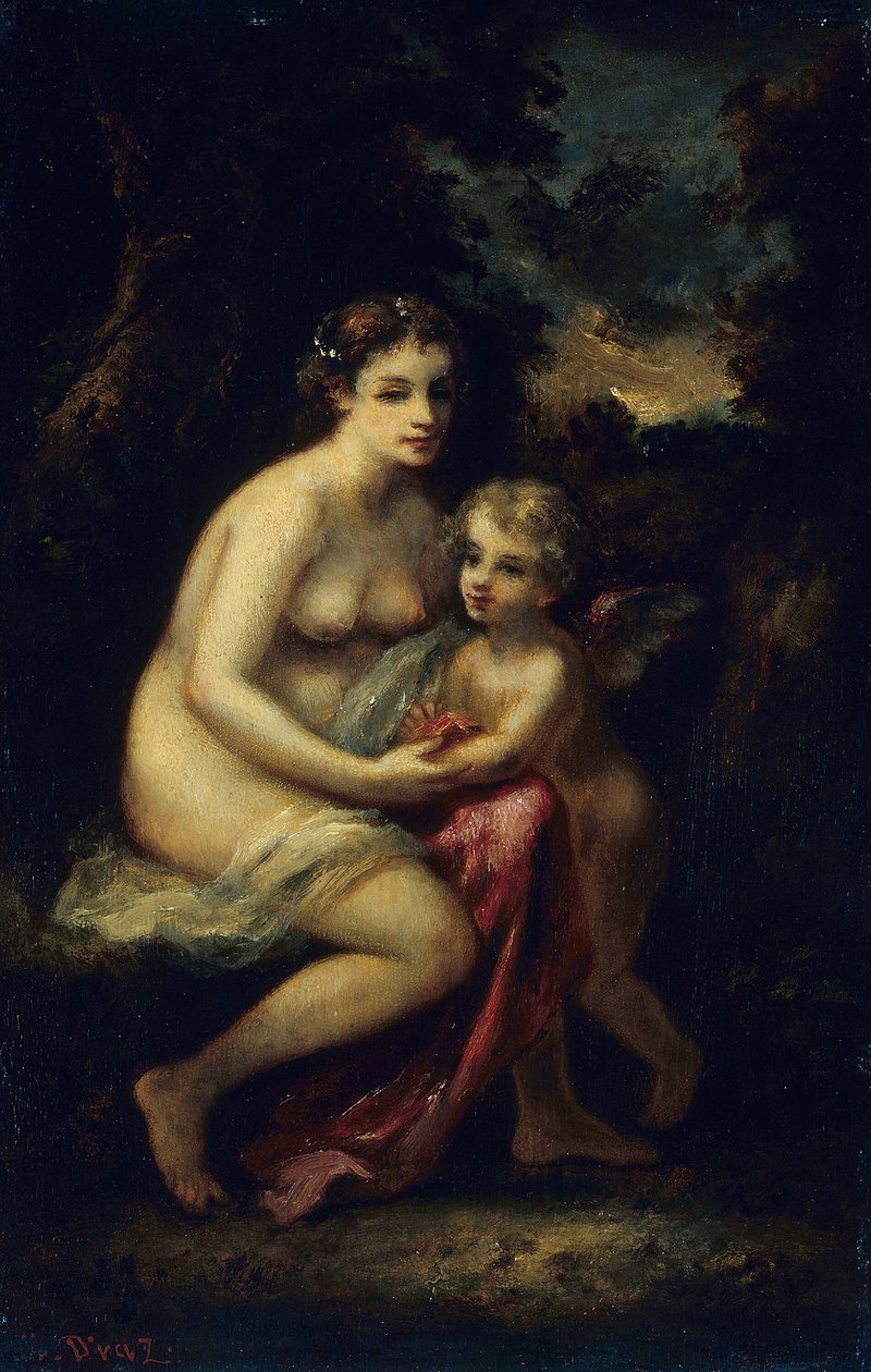 Ámor nevelése, c. 1859. alkotó: Narcisse Virgile Diaz de la Peña