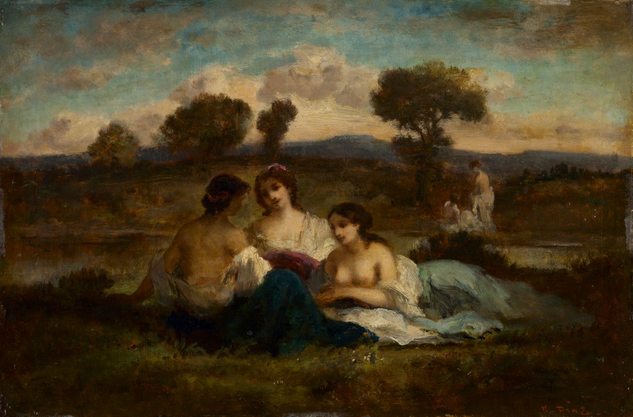 A fürdőzők, 1847 után (olaj, fa) alkotó: Narcisse Virgile Diaz de la Peña