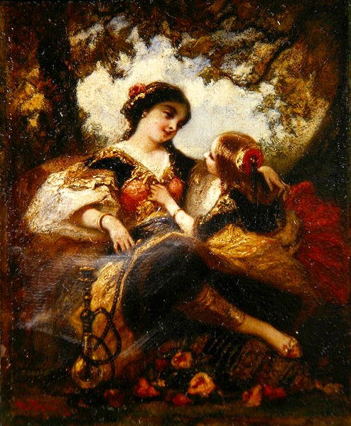 Török anya és gyermeke, 1844-60 körül (olaj kompozíciós táblán) alkotó: Narcisse Virgile Diaz de la Peña
