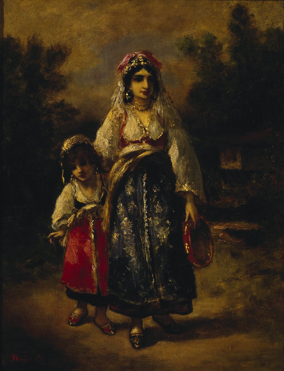 Nő és Lány alkotó: Narcisse Virgile Diaz de la Peña