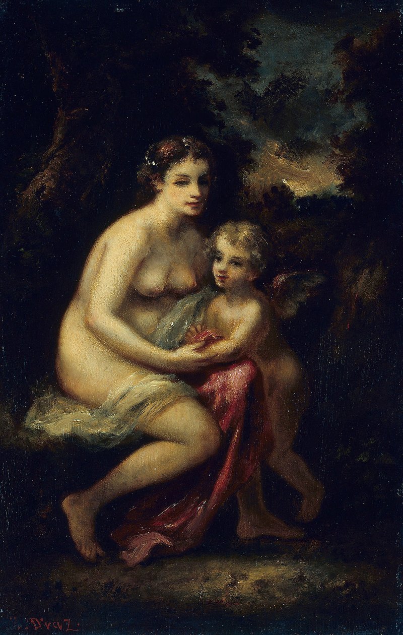Ámor nevelése, 1859 körül (olaj, tábla) alkotó: Narcisse Virgilio Diaz de la Peña