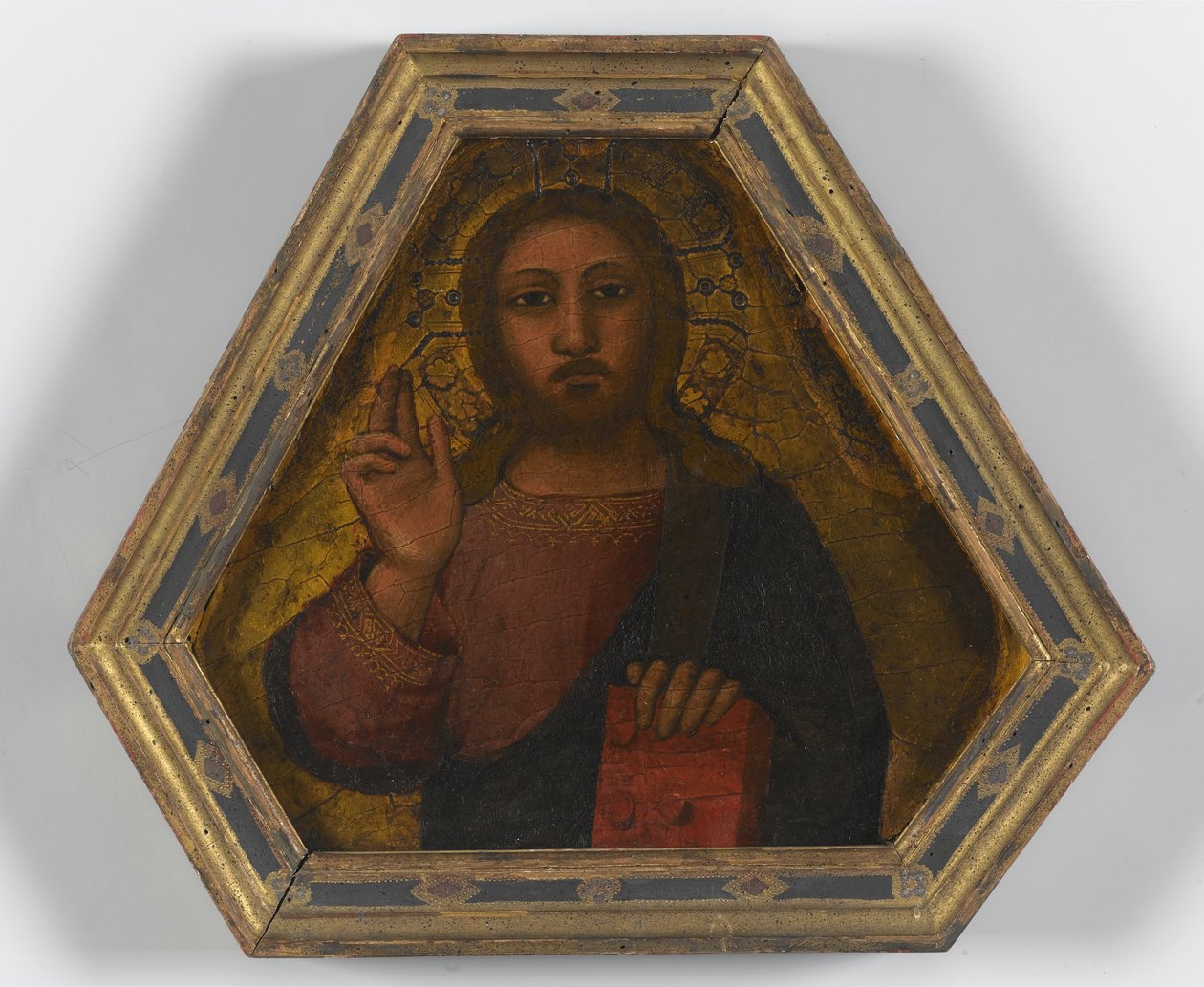Krisztusi áldás (tempera és szerszámozott arany a panelen) alkotó: Nardo di Cione