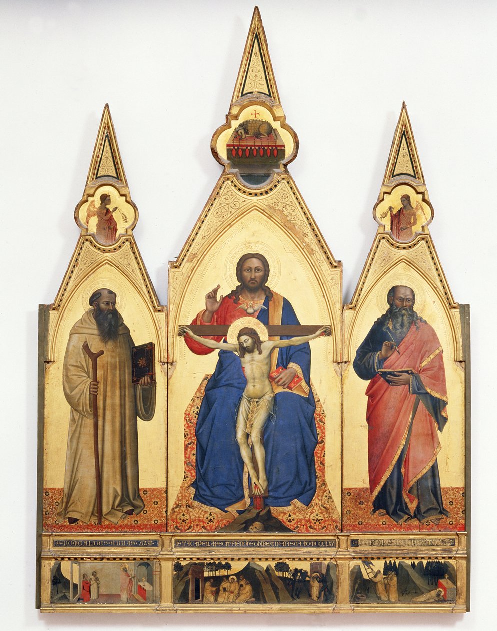 A Szentháromság Szent Romualddal és Szent Andrással, 1365 (tempera, tábla) alkotó: Nardo di Cione Orcagna