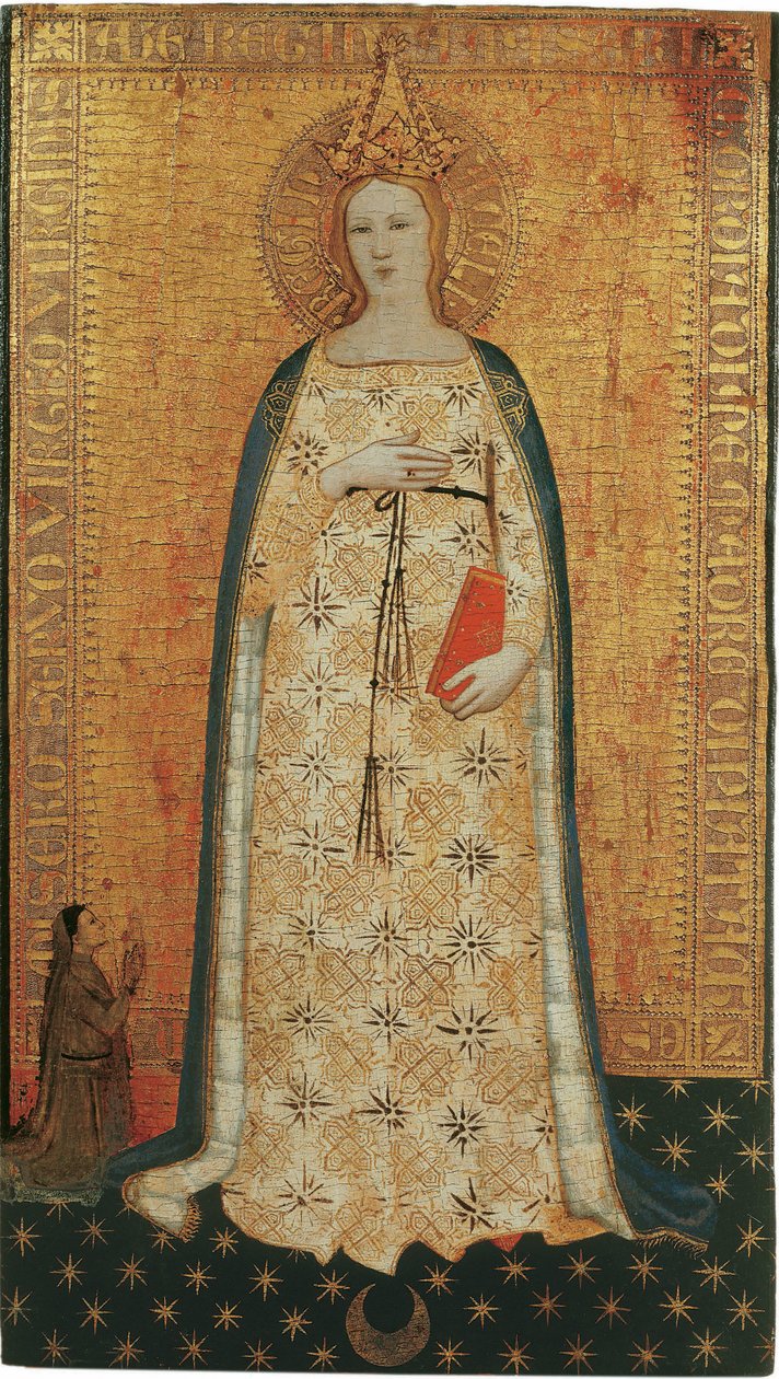 Vierge parturiente, szűz gyermek - Madonna del Parto (Szülés Madonna) - Nardo di Cione (aktív kb. 1346-1365). Tempera a panelen alkotó: Nardo di Cione Orcagna