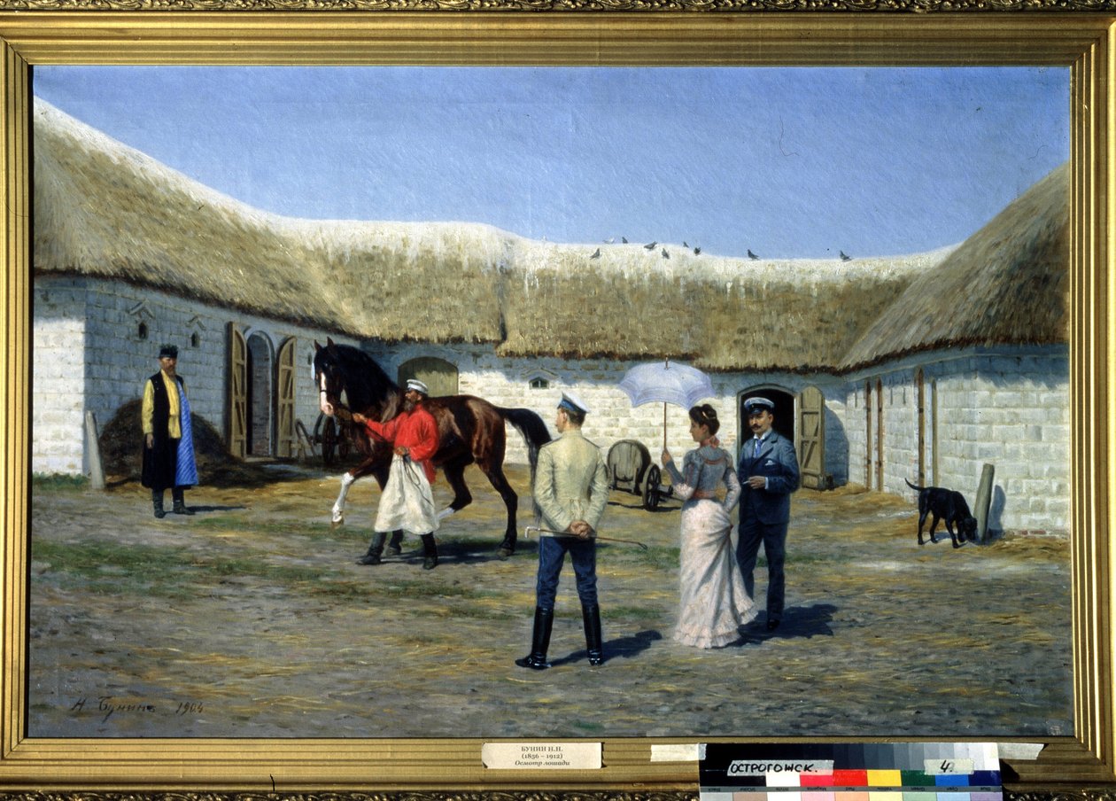 Lótenyésztő. Narkisz Nyikolajevics Bunin (1856-1912) festménye. Olaj, vászon, 80 x 125 cm alkotó: Narkis Nikolaevich Bunin