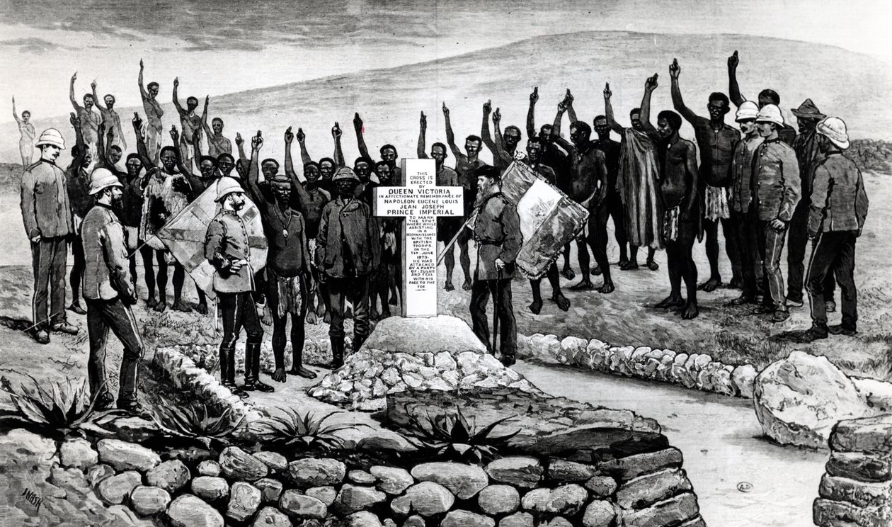 A császári herceg emlékműve Zuluföldön, illusztráció a The Graphic magazinból, 1880 alkotó: Nash