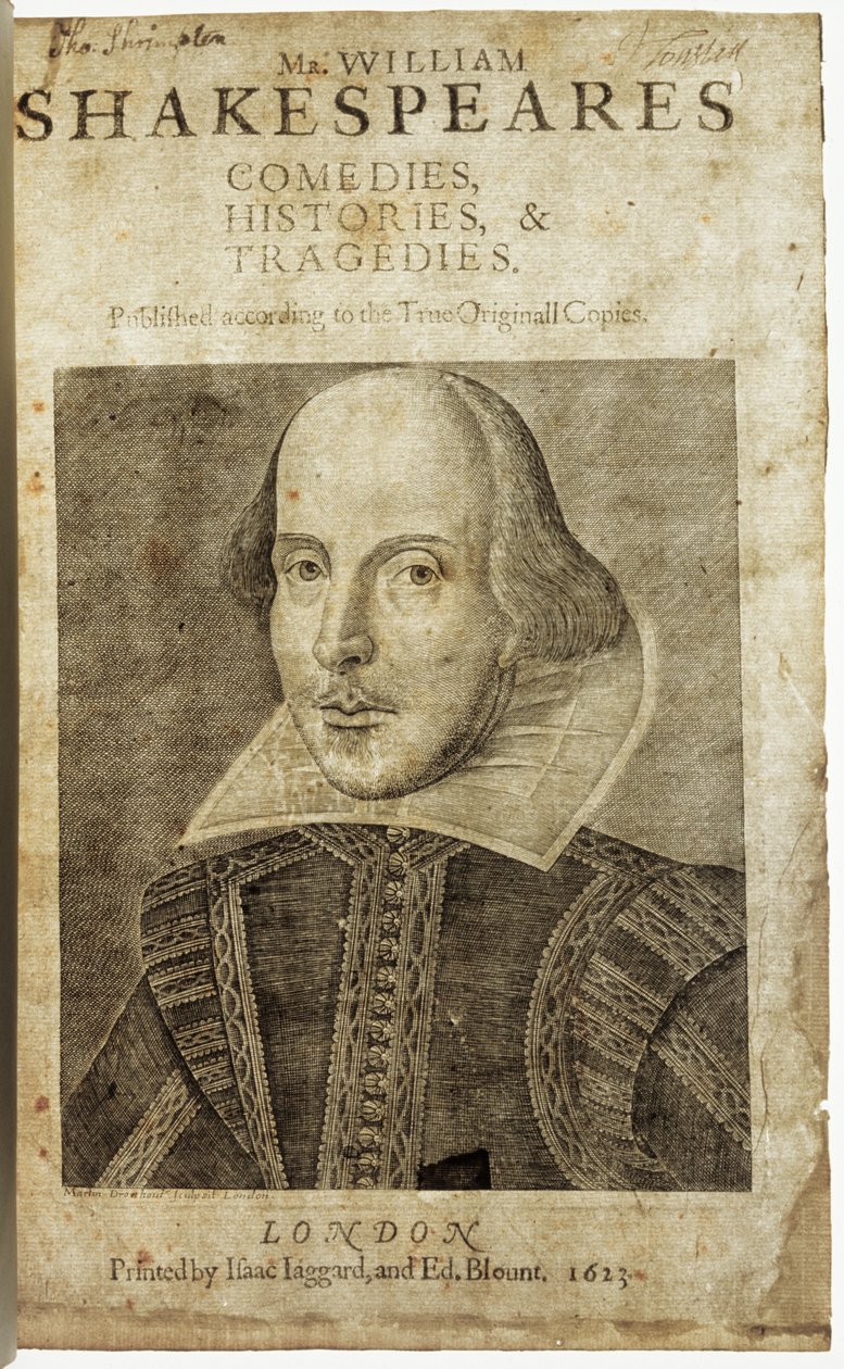 William Shakespeare portréja a Vígjátékok, történetek és tragédiák címlapján.... alkotó: Nathan Benn