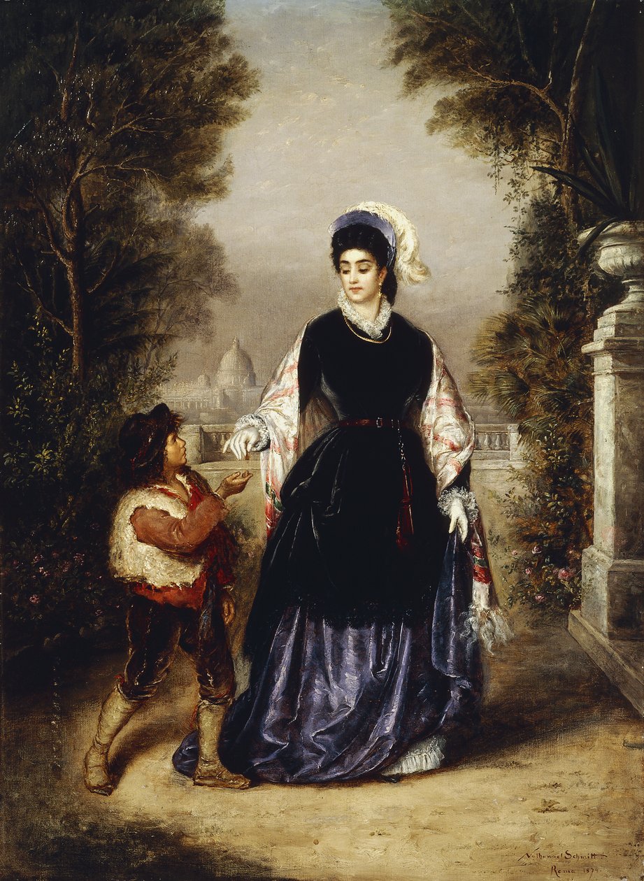 A nagylelkű hölgy, 1874 alkotó: Nathanial Schmitt