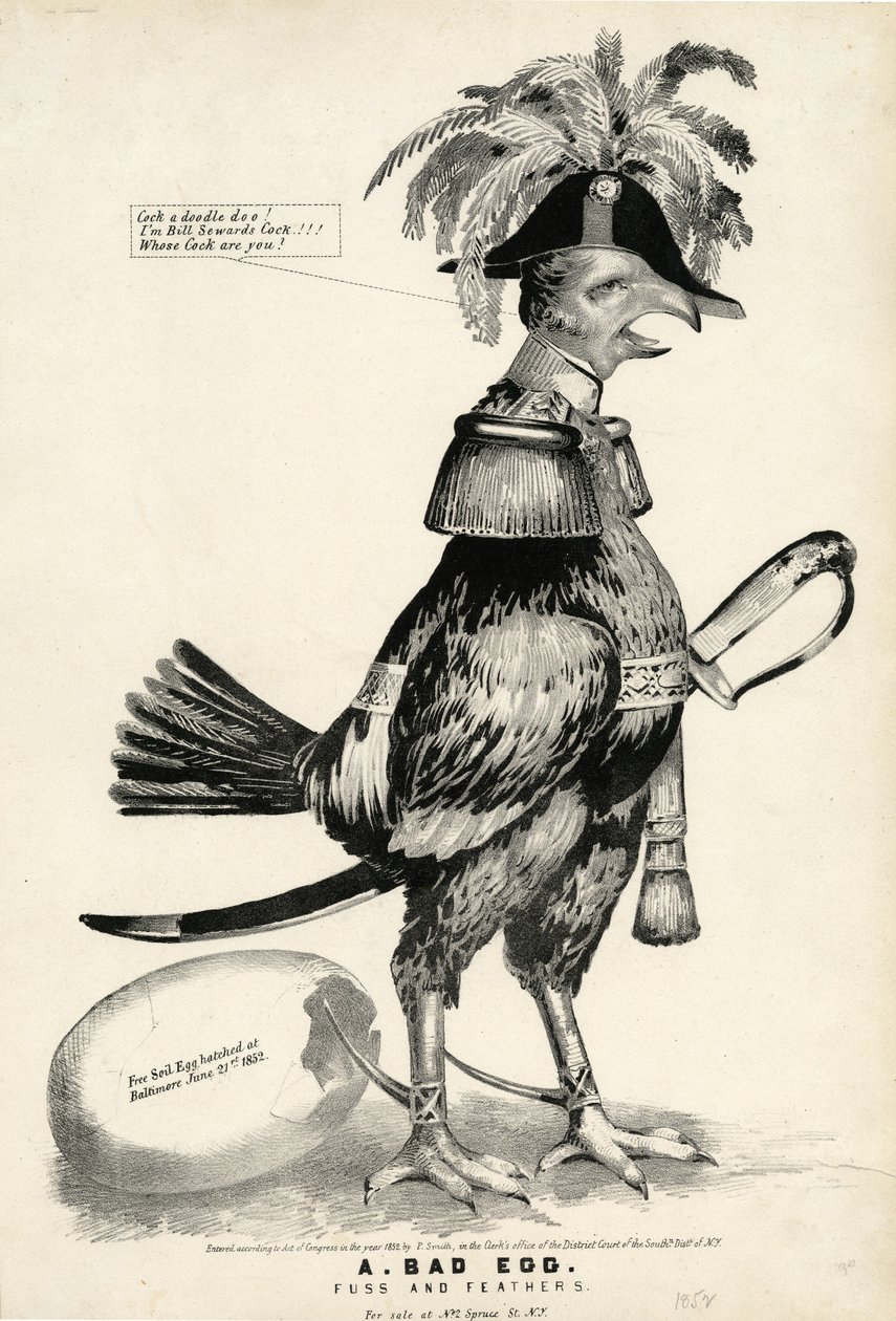 Egy rossz tojás, felhajtás és toll, 1852 alkotó: Nathaniel Currier