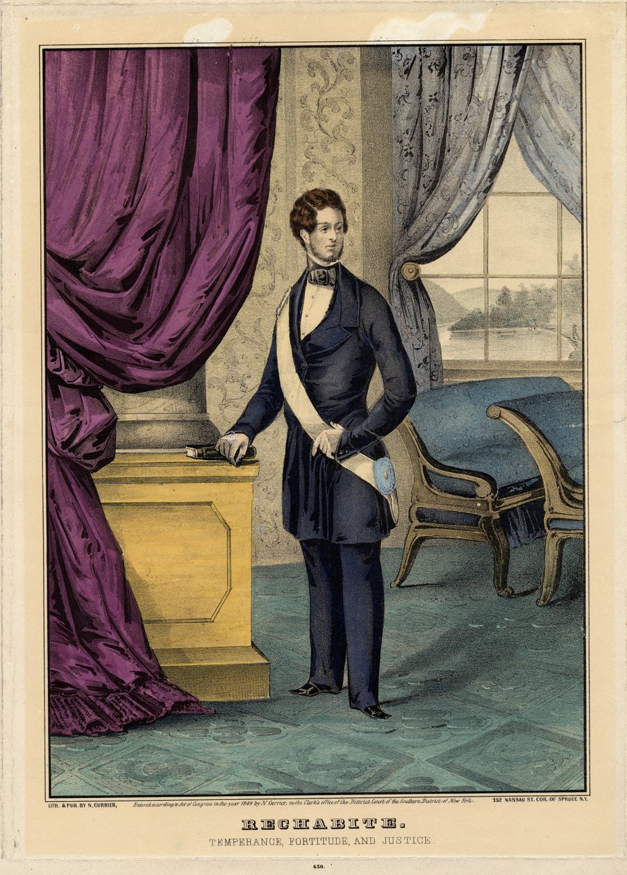 Rechabite: Mértékletesség, erősség és igazságosság, 1849 alkotó: Nathaniel Currier