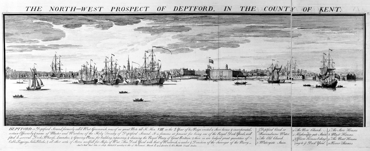 Deptford északnyugati prospektusa, Kent megyében, 1739 alkotó: Nathaniel and Samuel Buck