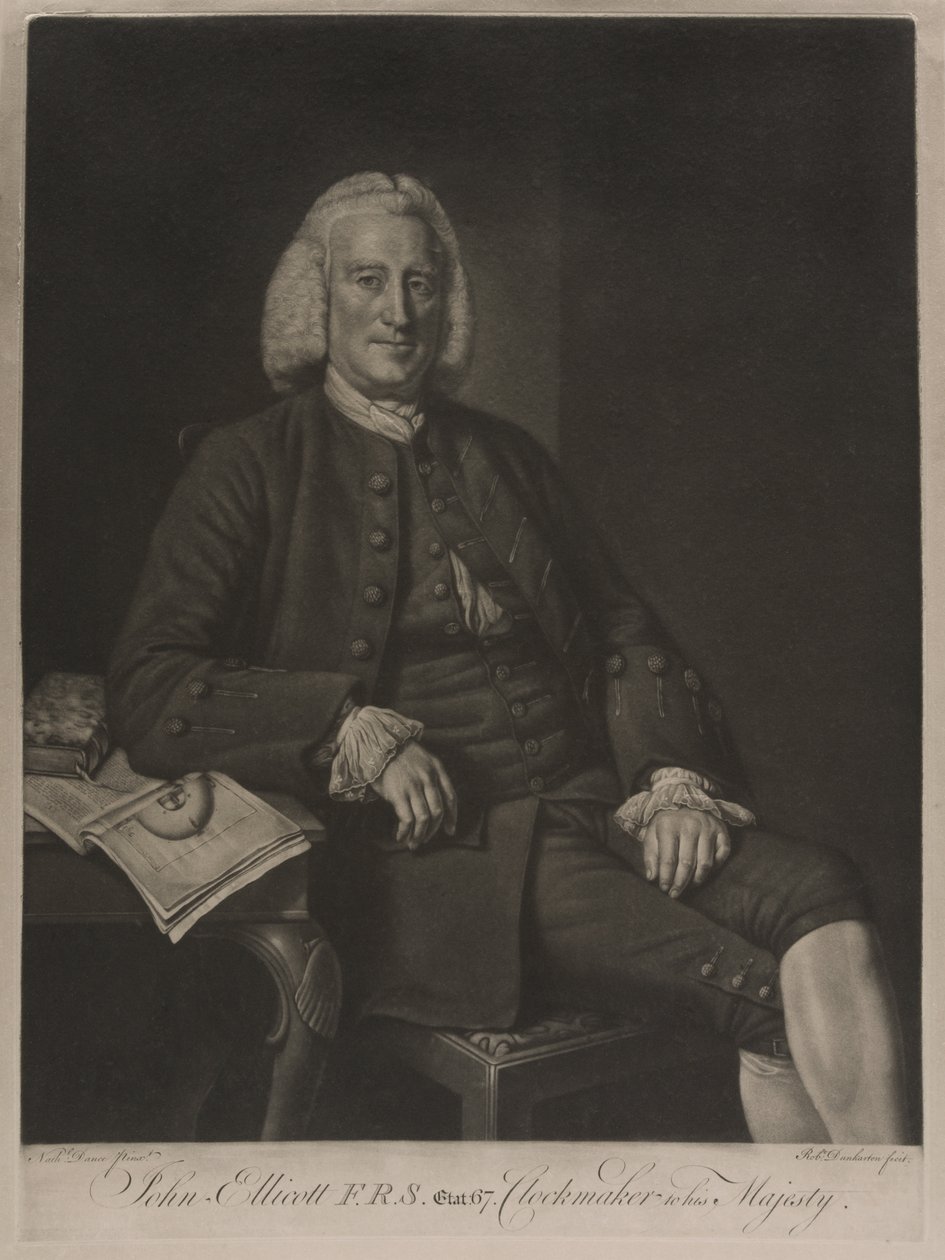 John Ellicott F.R.S. portréja (metszés) alkotó: Nathaniel (after) Dance Holland