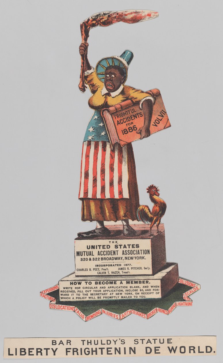 Bar Thuldy szobra: Liberty Frightenin de World, 1886., 1886. Alkotók: Nathaniel Currier, James Merritt Ives, Currier és Ives. alkotó: Currier and Ives