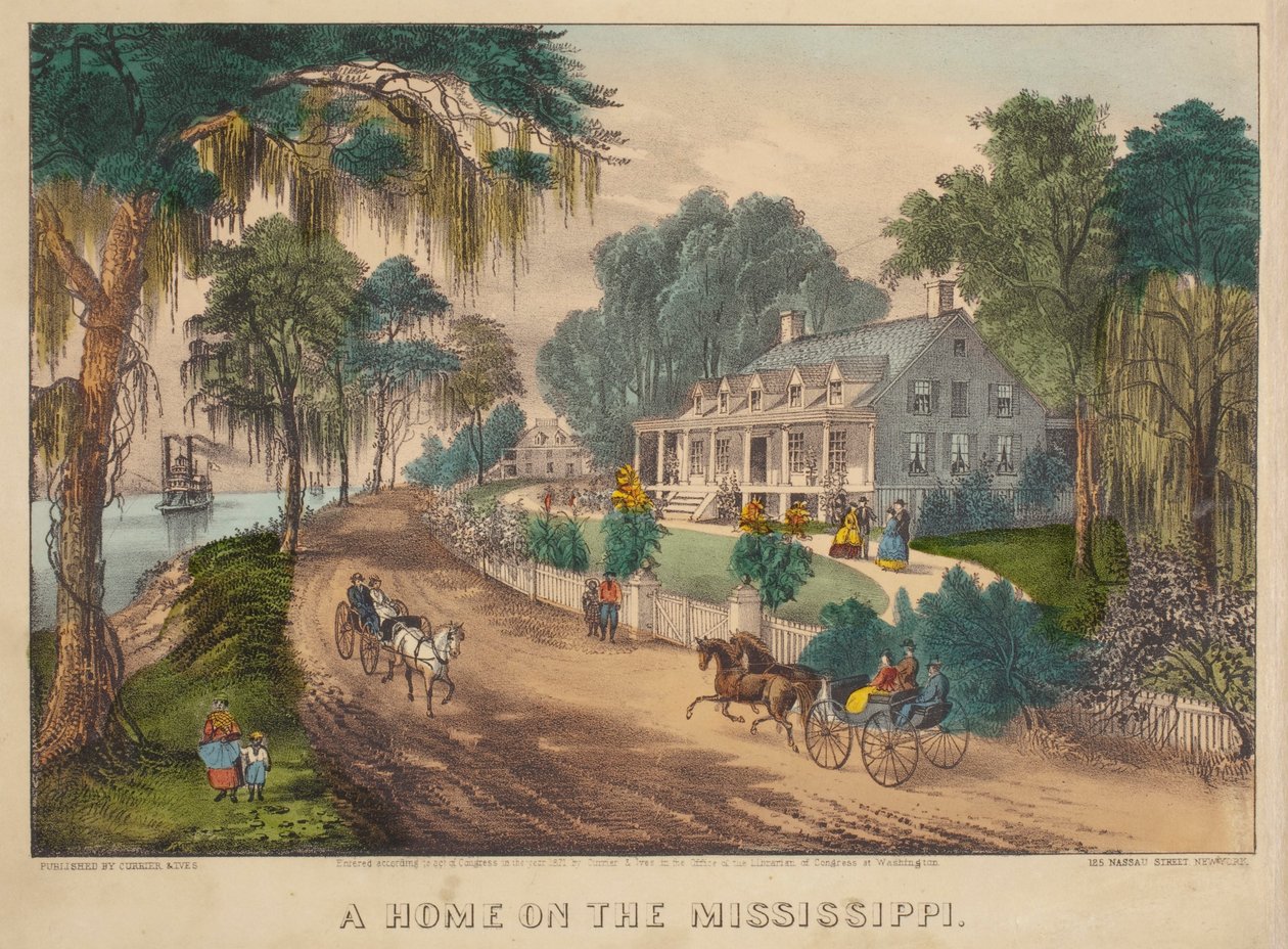 Egy otthon a Mississippi partján alkotó: Nathaniel Currier