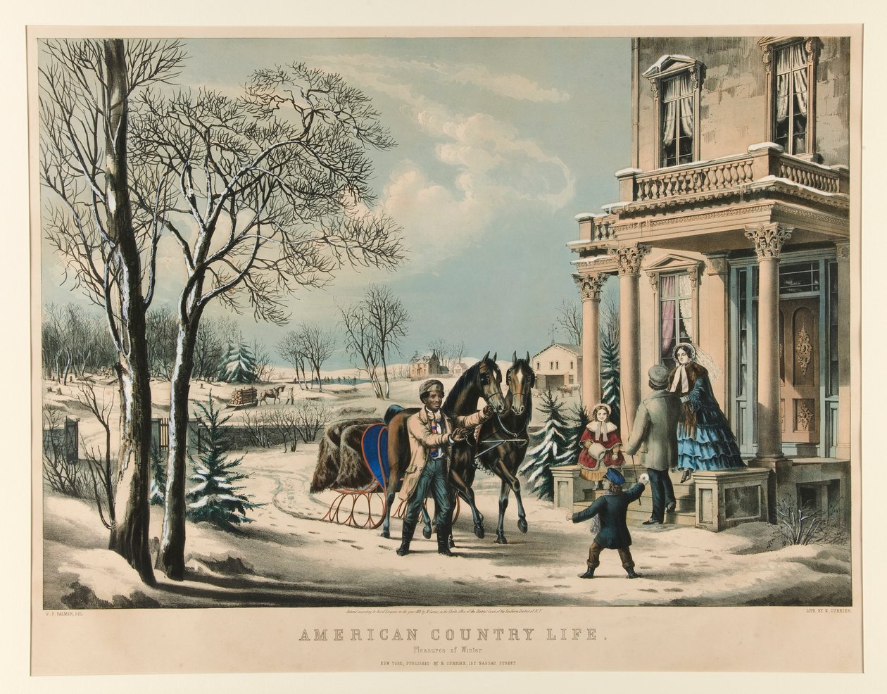 Amerikai vidéki élet./ Pleasures of Winter alkotó: Nathaniel Currier