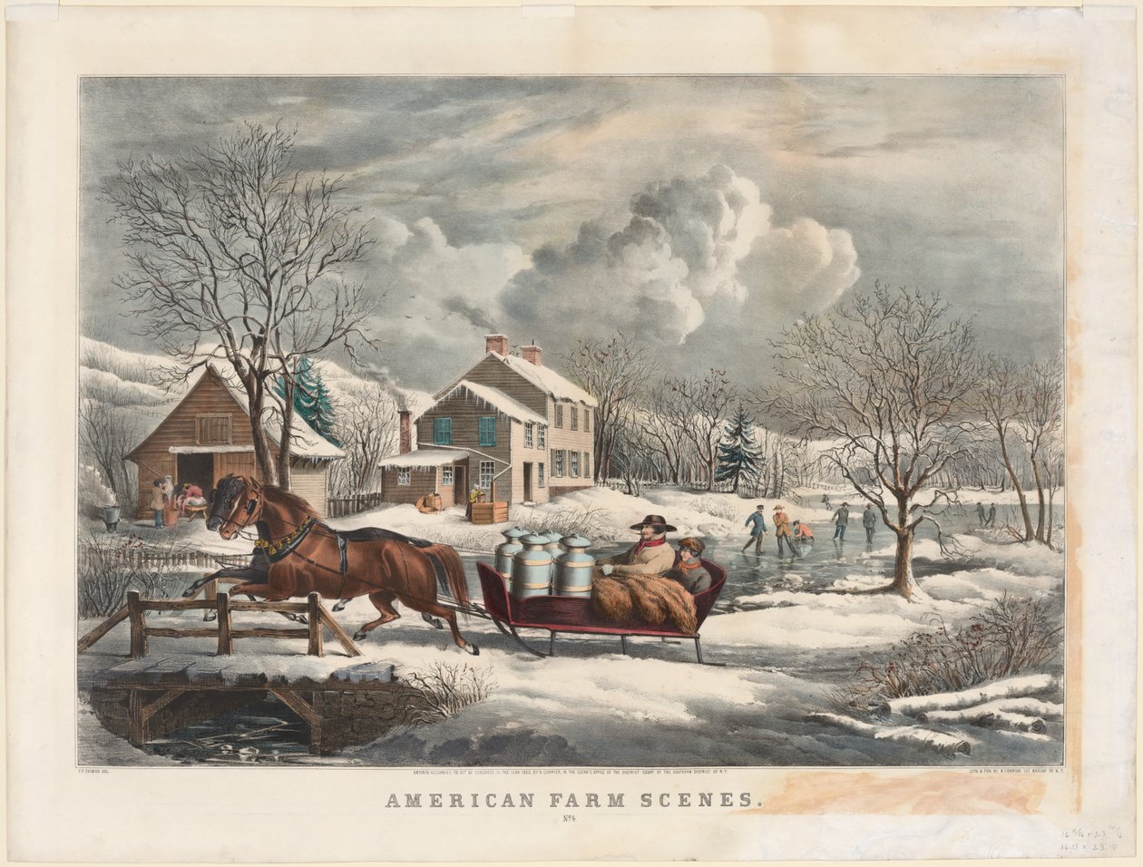Amerikai tanyasi jelenetek, tél, 1853. alkotó: Nathaniel Currier