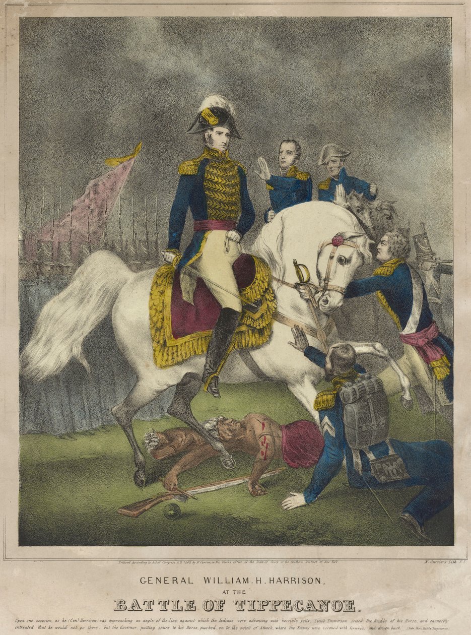 William H. Harrison tábornok a Tippecanoe-i csatában alkotó: Nathaniel Currier