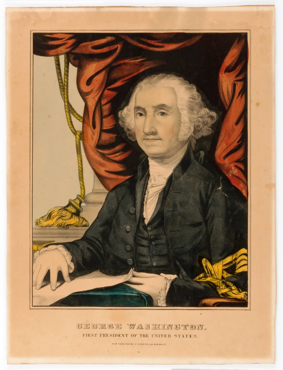 George Washington, az Egyesült Államok első elnöke. alkotó: Nathaniel Currier