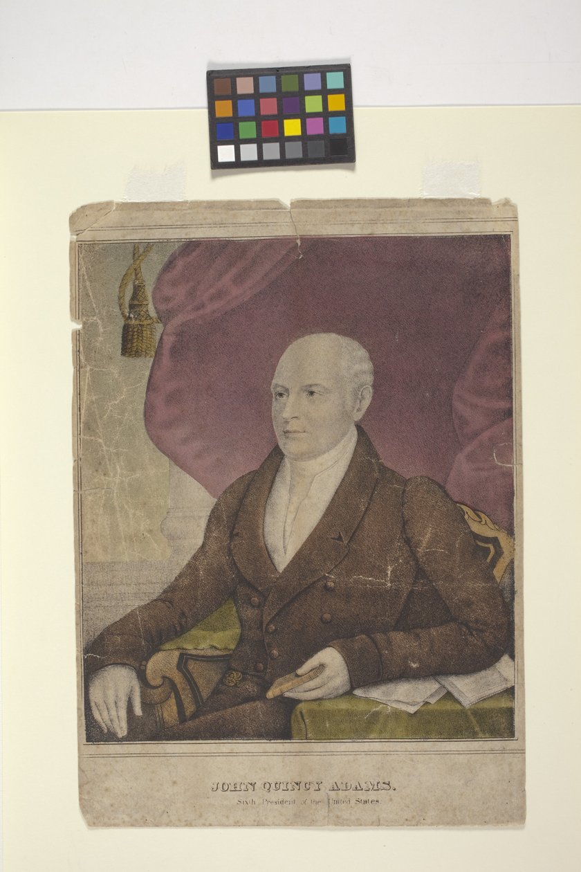 John Quincy Adams (kézzel színezett litográfia) alkotó: Nathaniel Currier