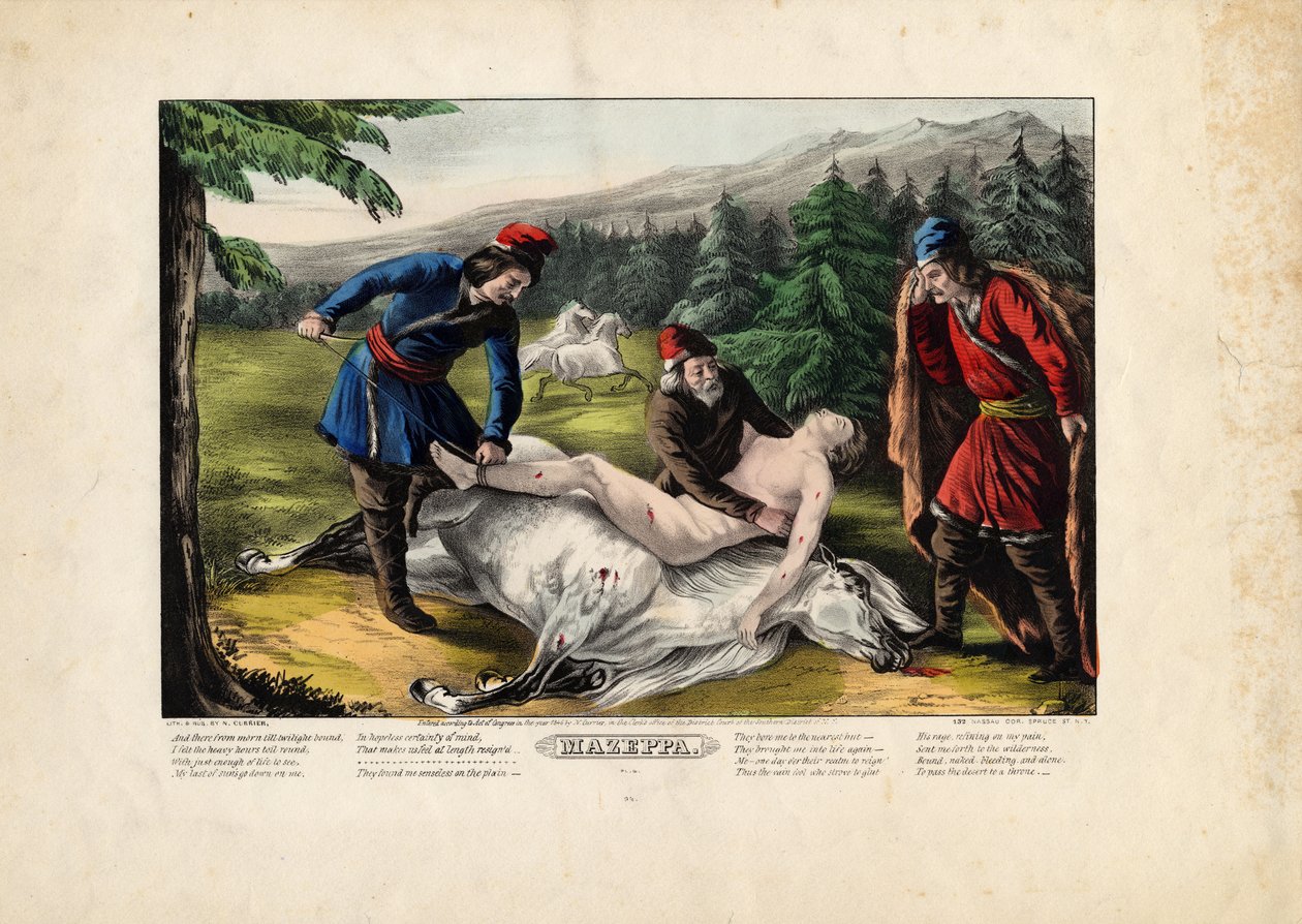 Mazeppa, 1846 (négyből négy tábla, lásd még: 331978, 331979 és 331980) alkotó: Nathaniel Currier
