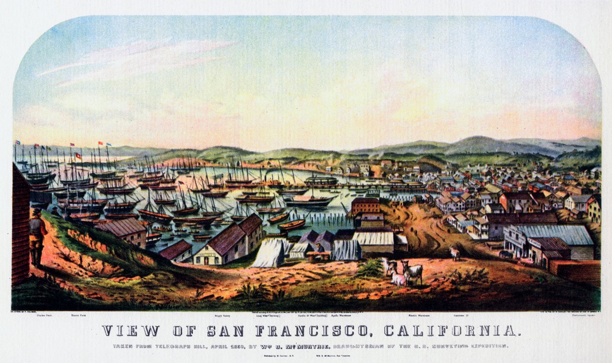 San Francisco, Kalifornia, 1850, 1937. alkotó: Nathaniel Currier