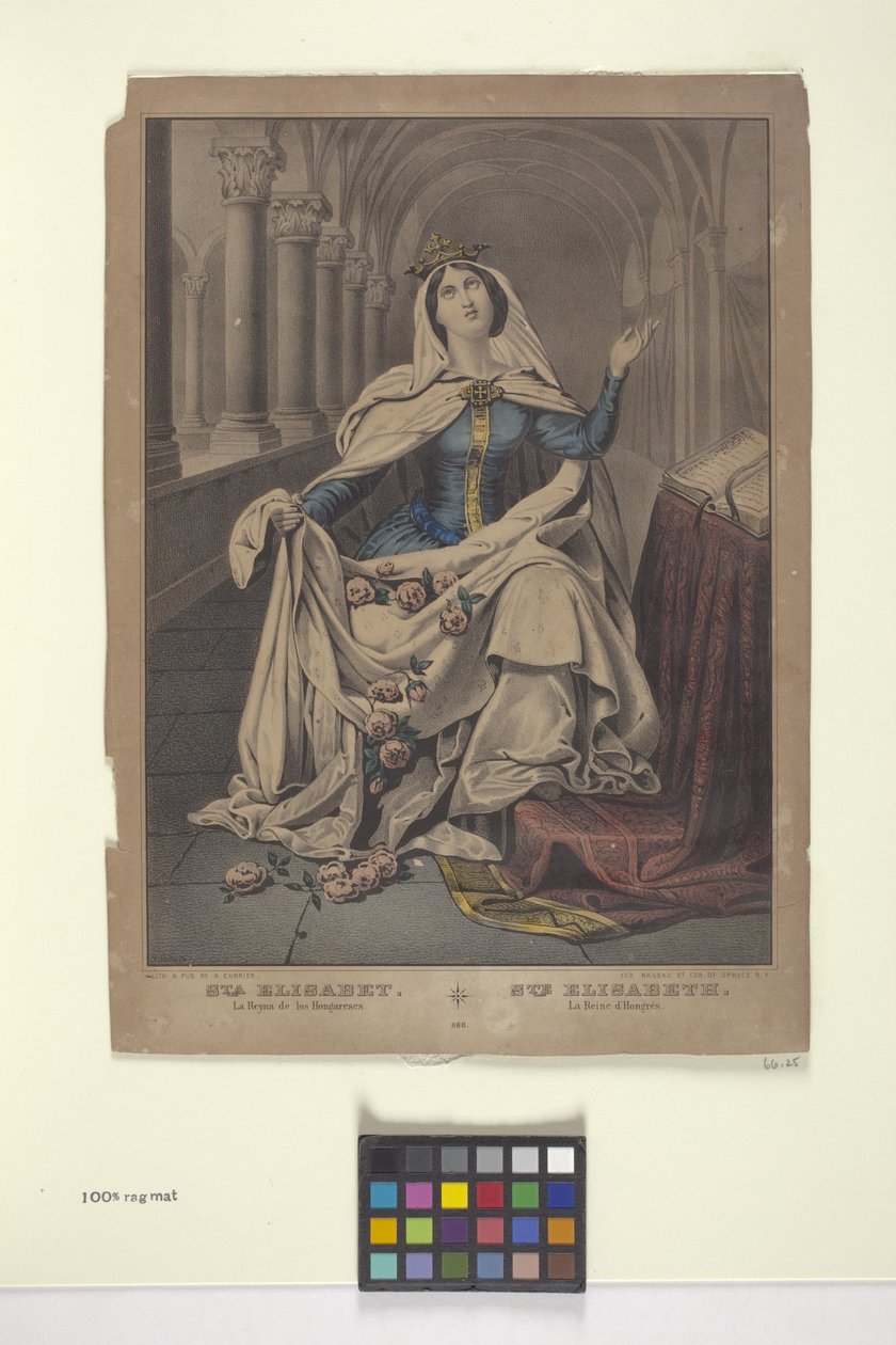 Szent Erzsébet (tinta, ceruza) alkotó: Nathaniel Currier