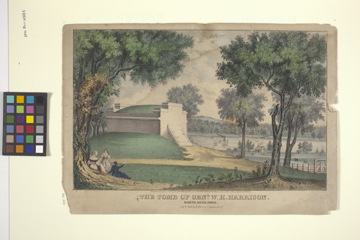 Genl sírja. W. H. Harrison (kézzel színezett litográfia) alkotó: Nathaniel Currier