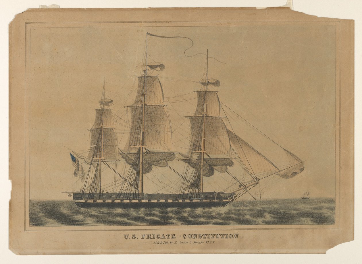 Amerikai fregatt alkotmány, 1838-46., 1838-46. alkotó: Nathaniel Currier