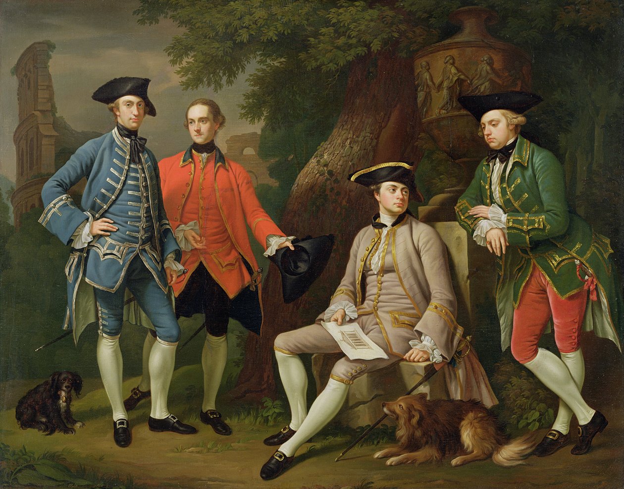 James Grant of Grant, John Mytton, a tisztelt Thomas Robinson és Thomas Wynne, 1760 körül alkotó: Nathaniel Dance Holland