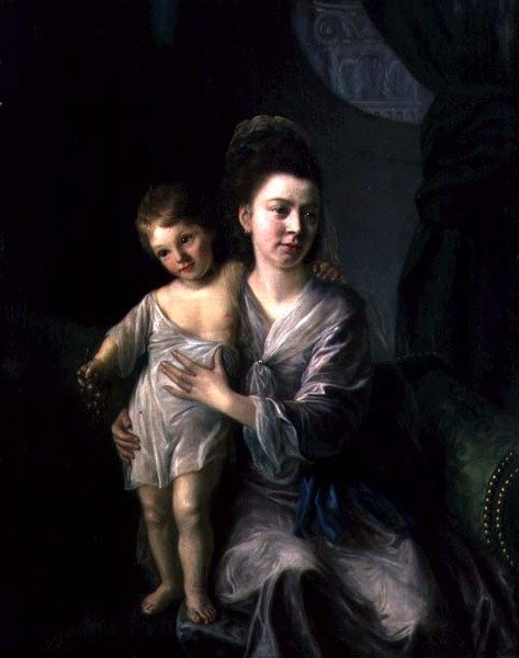 Anne Gardiner legidősebb fiával, Kirkmannel alkotó: Nathaniel Hone