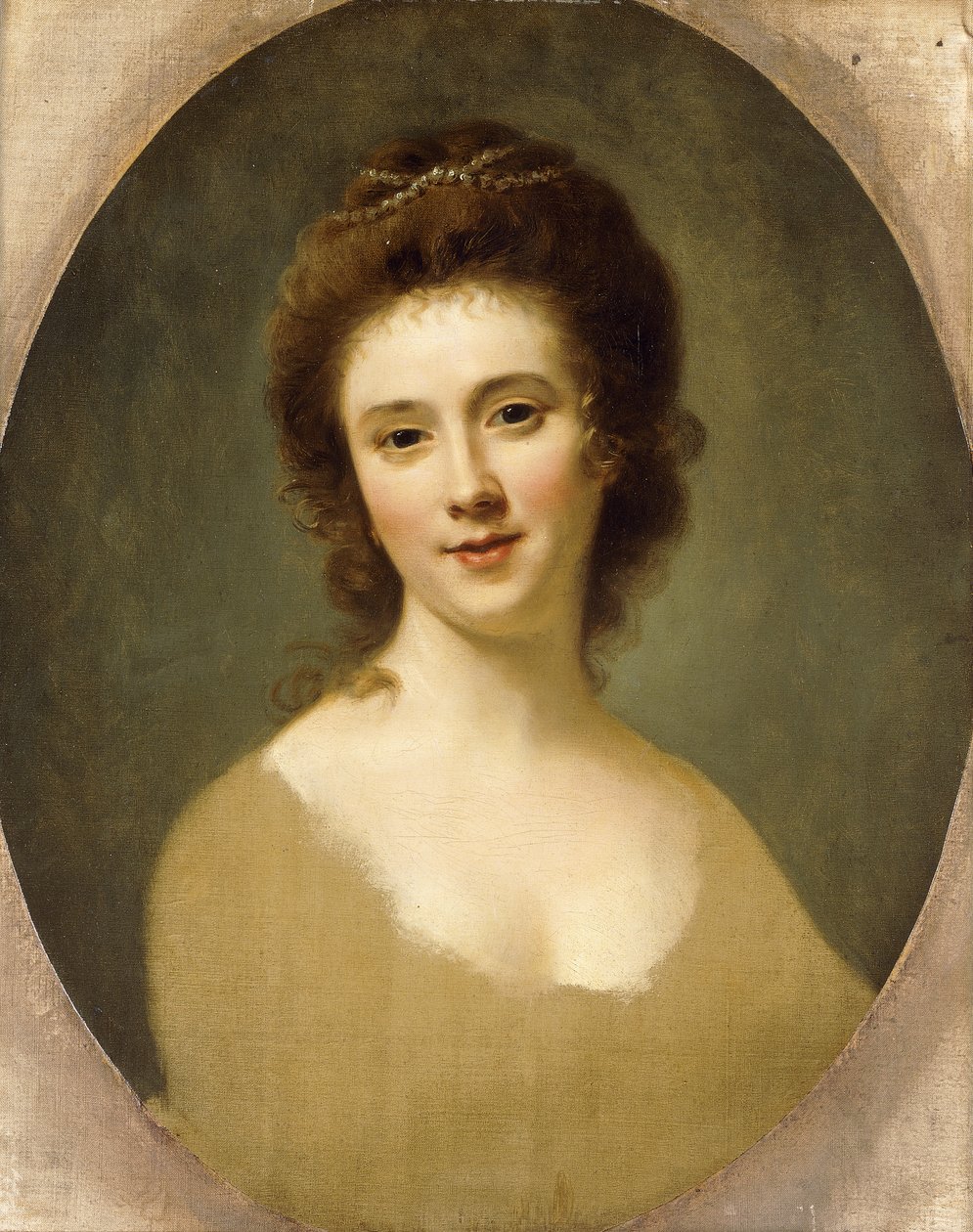 Sunning kisasszony arcképe, feje és válla, alkotó: Nathaniel Hone