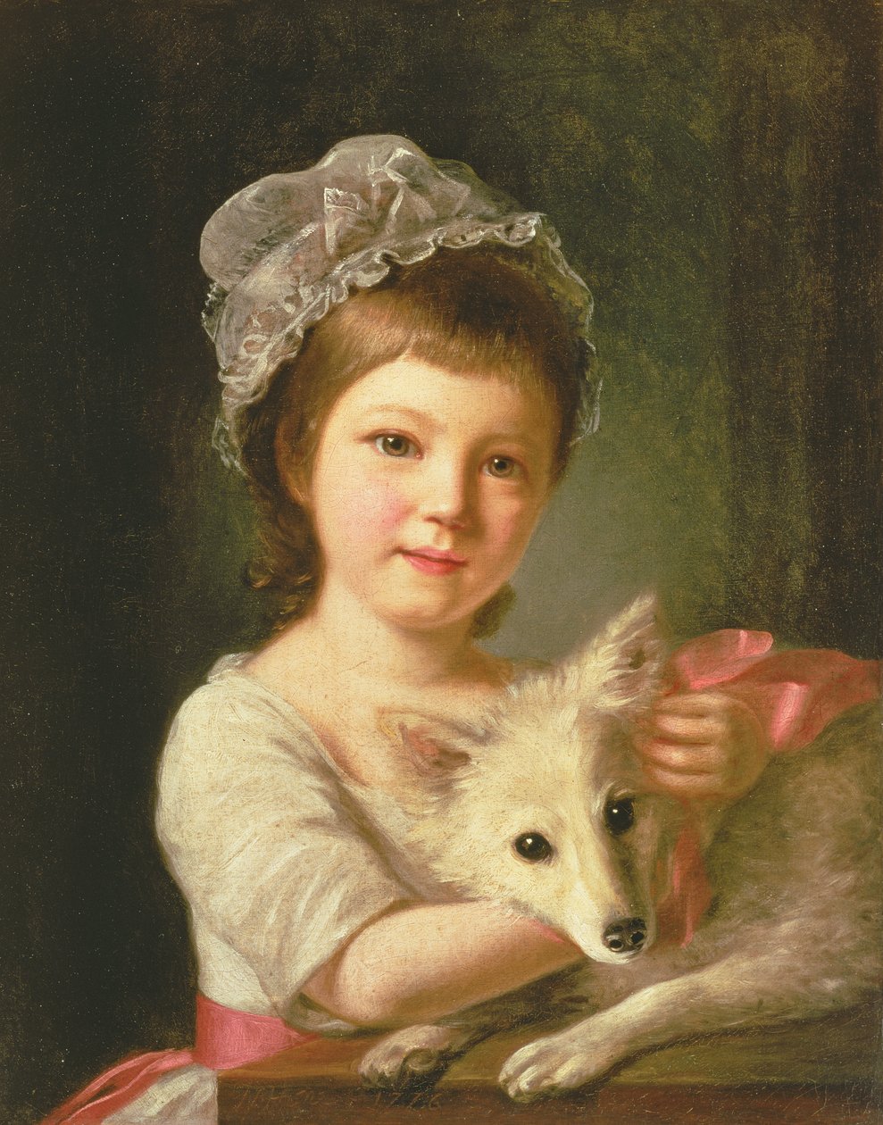 Fiatal lány kutyával, 1776 alkotó: Nathaniel Hone