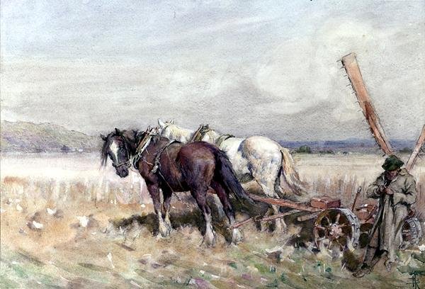 Betakarítás (akvarell papíron) alkotó: Nathaniel Hughes John Baird