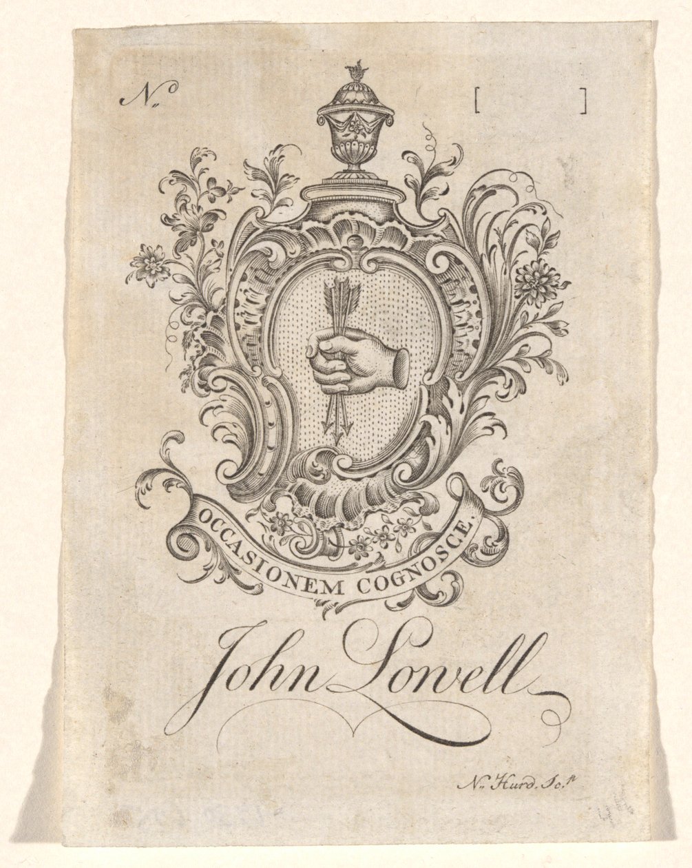 John Lowell könyvtáblája alkotó: Nathaniel Hurd