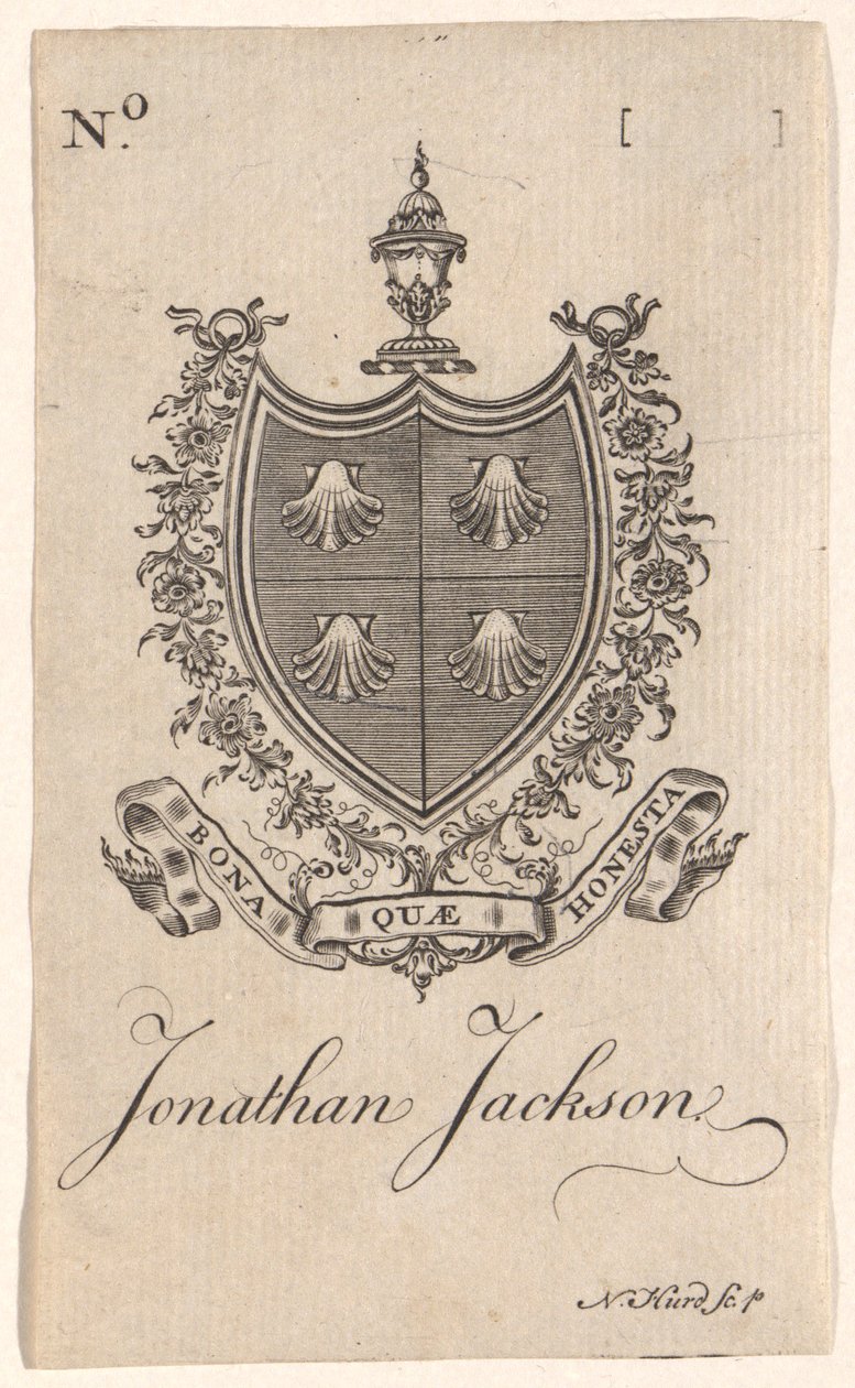 Jonathan Jackson könyvtáblája alkotó: Nathaniel Hurd