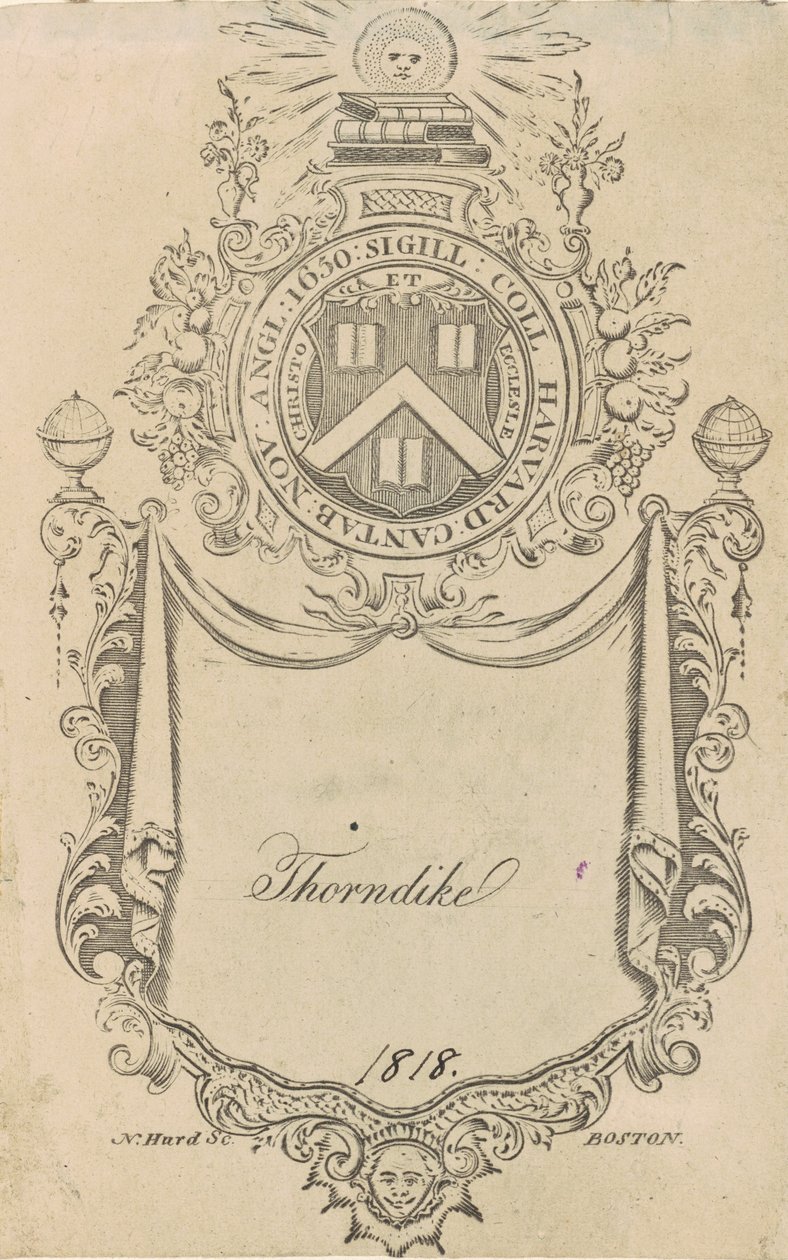 Harvard College könyvtáblája Krisztus és az egyház pecsétjével alkotó: Nathaniel Hurd