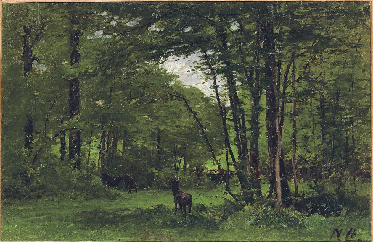 A határkerítés, Fontainebleau-i erdő, 1868 körül alkotó: Nathaniel II Hone