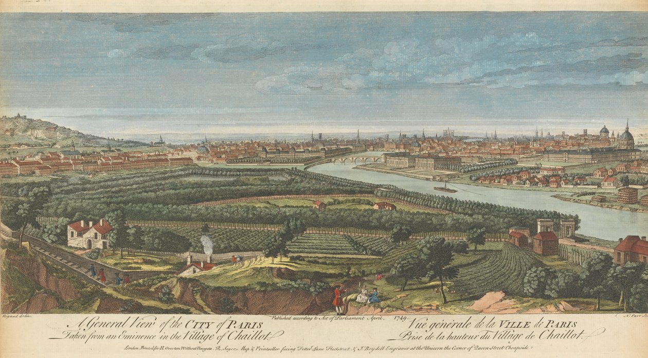 A General View of the City of Paris taken from an Eminence in the Village of Chaillot alkotó: Nathaniel Parr