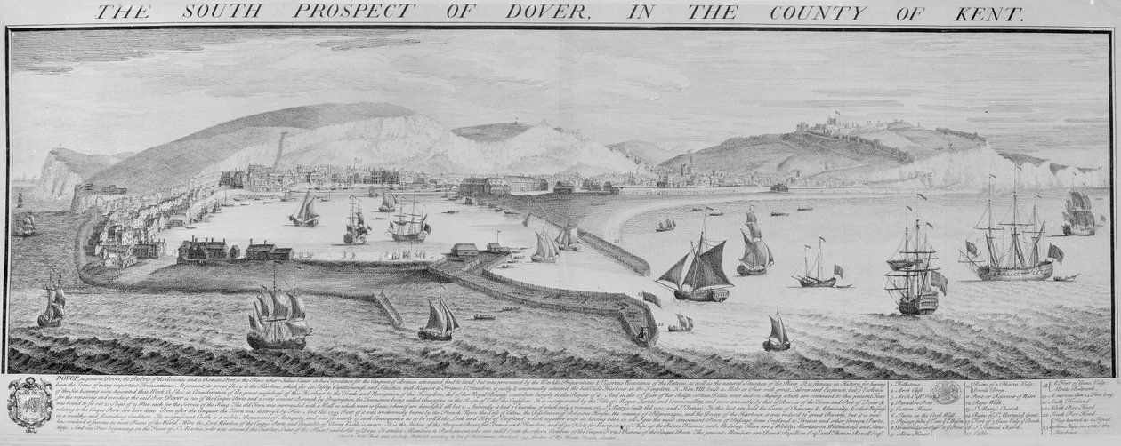 Dover déli kilátása Kent megyében alkotó: Nathaniel and Samuel  Buck