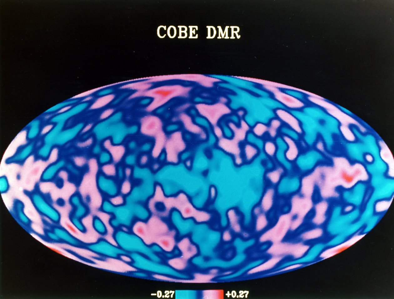 A teljes égbolt mikrohullámú térképe a COBE (Cosmic Background Explorer) egy éves adataiból készült. NASA fénykép. alkotó: National Aeronautics and Space Administration National Aeronautics and Space Administration