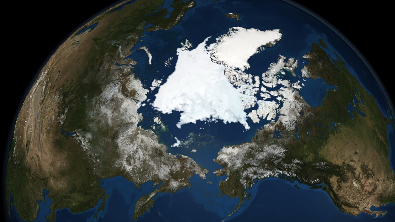 A National Snow and Ice Data Center megfigyelései a Jeges-tenger jégborításáról 2008-ban, ami a második legalacsonyabb regisztrált mennyiség. Köszönetnyilvánítás NASA: Science Earth Geology Oceanography alkotó: National Aeronautics and Space Administration National Aeronautics and Space Administration
