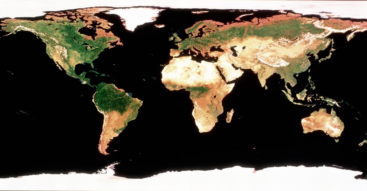 Fotomozaik a Földről felhőtakaró nélkül. NASA fénykép alkotó: National Aeronautics and Space Administration National Aeronautics and Space Administration