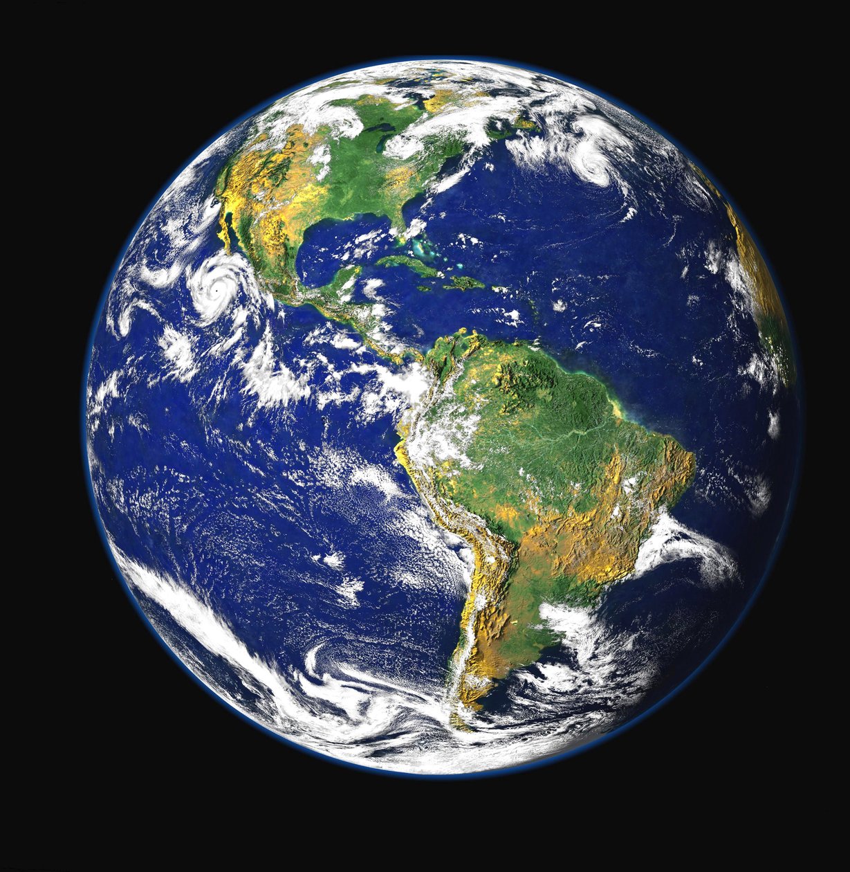 Műholdas kilátás Észak-, Közép- és Dél-Amerikára, a Csendes-óceán és az Atlanti-óceán között. Köszönetnyilvánítás: NASA. Tudomány Földföldtan Oceanográfia alkotó: National Aeronautics and Space Administration National Aeronautics and Space Administration