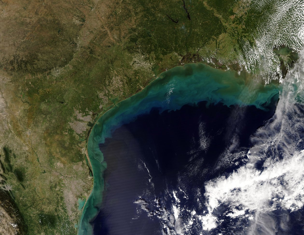 Műholdas kilátás az Öböl partjára, USA - Tamaulipas, Mexikó, New Orleans, Louisiana. Köszönet a NASA-nak. Tudomány Földföldtan Oceanográfia alkotó: National Aeronautics and Space Administration National Aeronautics and Space Administration