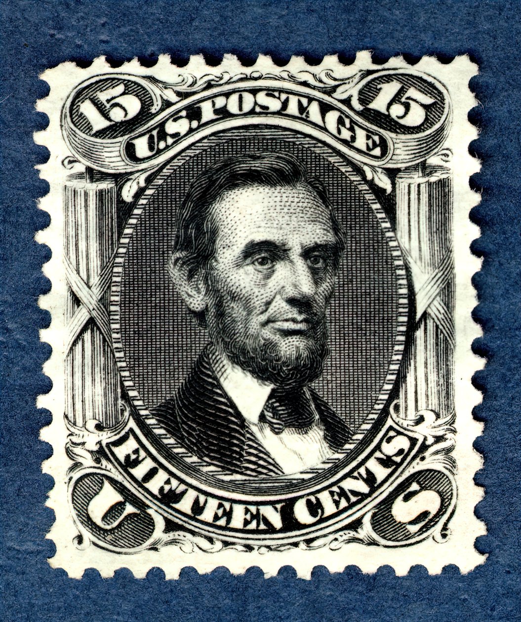 15c Abraham Lincoln kislemez újra kiadása, 1875. alkotó: National Bank Note Company