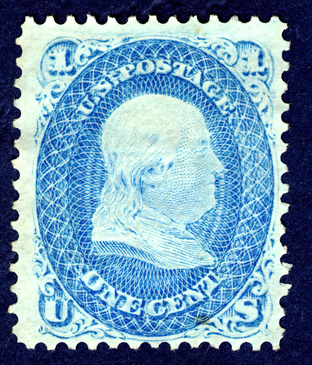 1c Franklin F Grill kislemez, 1867. alkotó: National Bank Note Company
