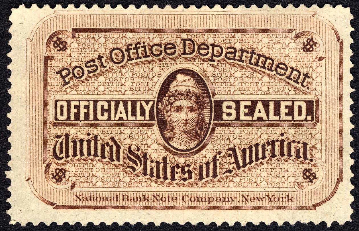 Posta pecsétje, 1877. alkotó: National Bank Note Company