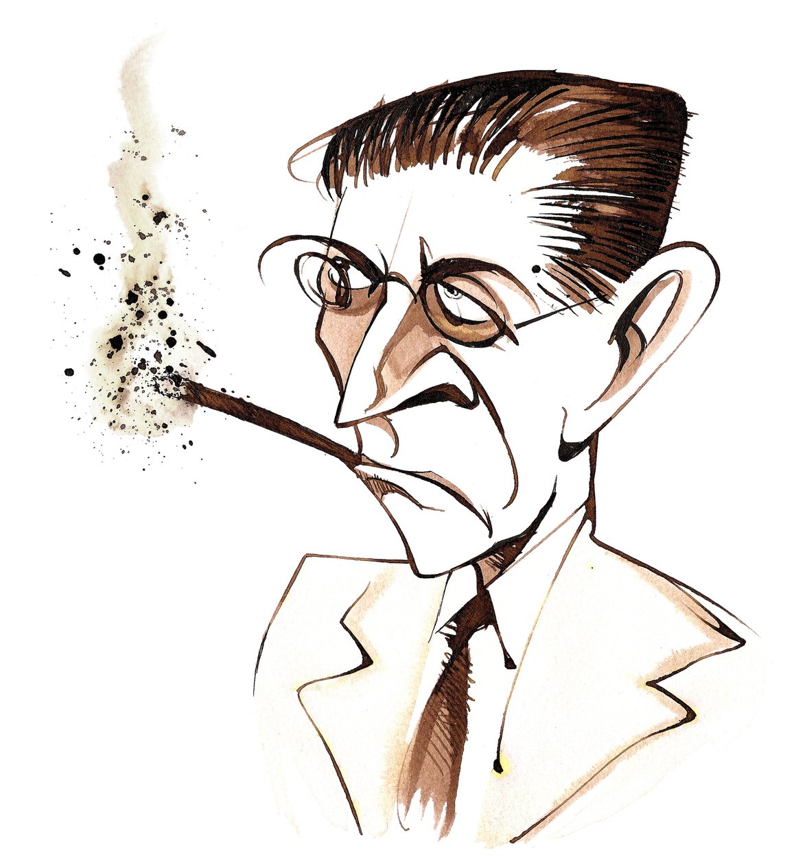 Alexander Zemlinsky, osztrák születésű zeneszerző és karmester (1871-1942) karikatúra alkotó: Neale Osborne